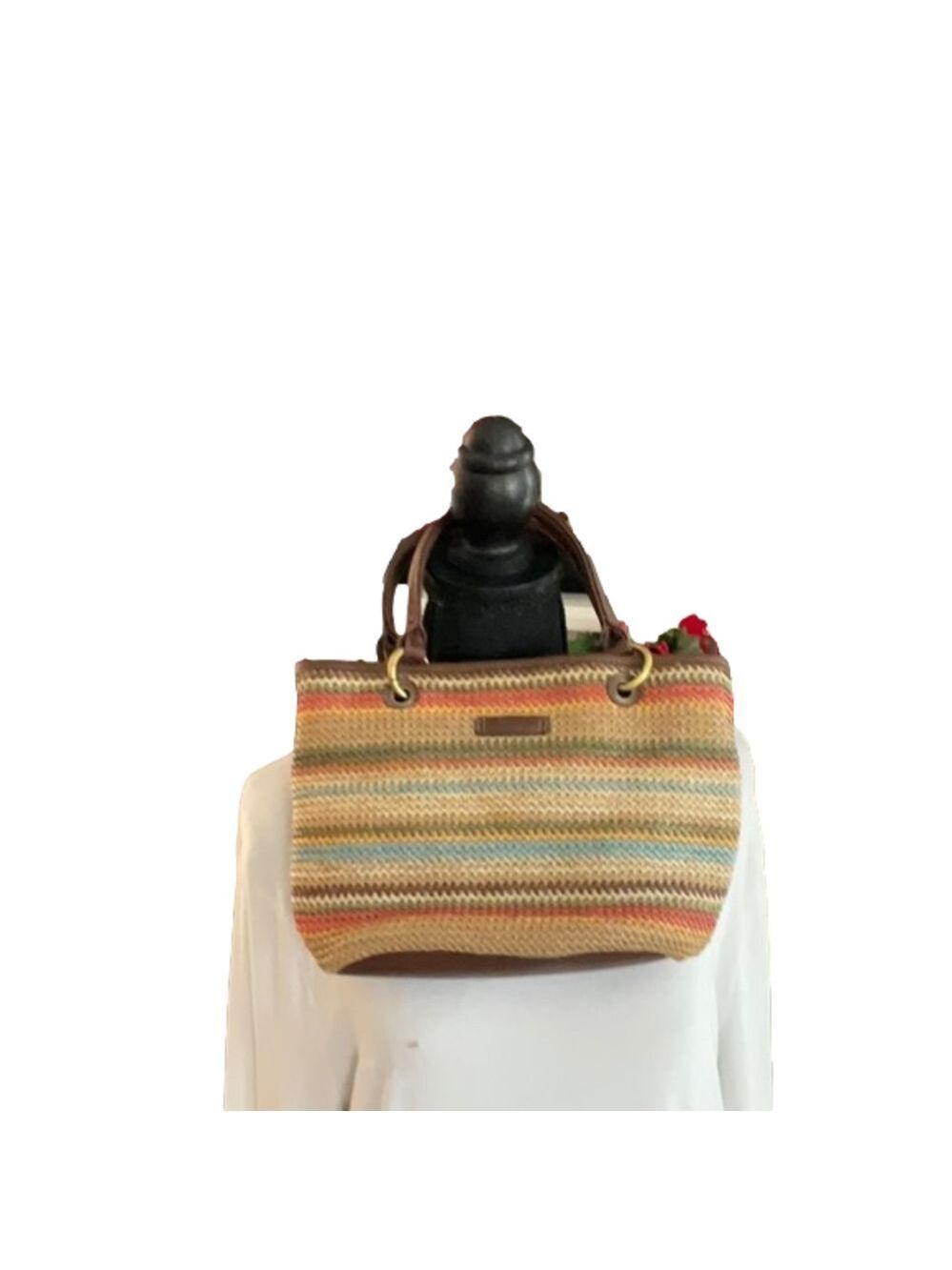 Vintage Straw Bag Earth Tones